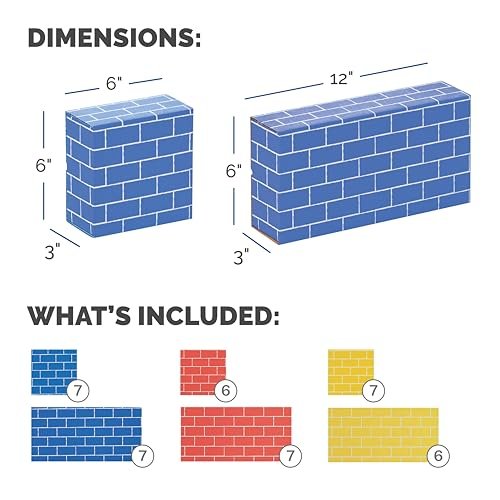 Bankers Box at Play Heavy Duty Jumbo Cardboard Building Blocks, 40 Pack, Large and Medium Toy Blocks for Kids and