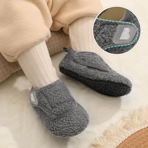BARERUN Toddler Slippers Boys Girls House Shoes Warm Kids Slippers With Non-Slip Rubber Sole Fuzzy Cozy Walking Shoes Indoor/Outdoor