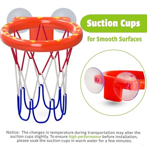 Bath Toys - Bathtub Basketball Hoop for Kids Toddlers - Mold Free Bath Toys with Suction Cup & 3 No Hole Balls - Shower and Bathtub Toys for Toddlers - Boys Girls