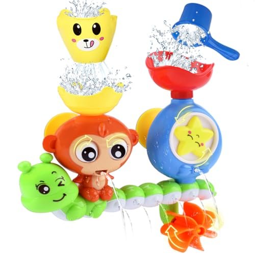 Bath Toys for Kids Ages 1-3 Toddler Bathtub Toys for Babies 1 2 3 Year Old Boys Girls Water Bath Tub Toy for 12 18 Months Infant with Cups