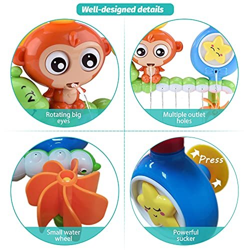 Bath Toys for Kids Ages 1-3 Toddler Bathtub Toys for Babies 1 2 3 Year Old Boys Girls Water Bath Tub Toy for 12 18 Months Infant with Cups