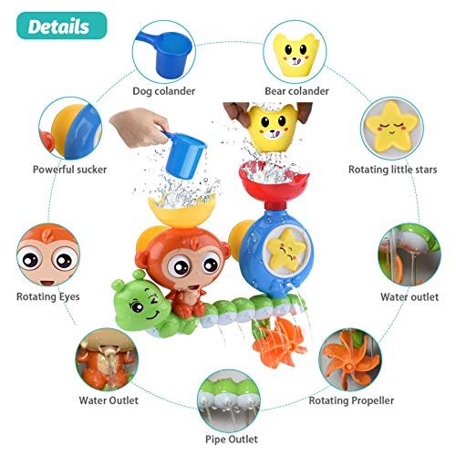 Bath Toys for Kids Ages 1-3 Toddler Bathtub Toys for Babies 1 2 3 Year Old Boys Girls Water Bath Tub Toy for 12 18 Months Infant with Cups