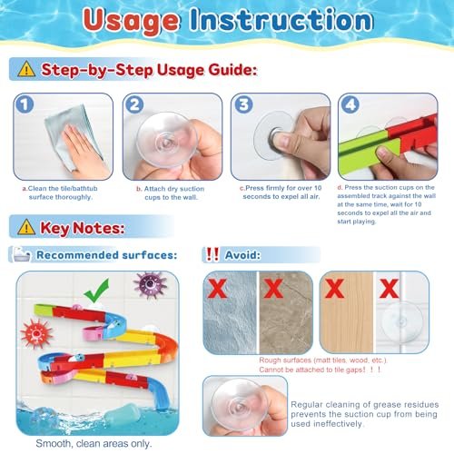 Bath Toys for Kids Ages 3-5 4-8 Toddler Bath Toys 38 PCS Bathtub Shower Toys DIY Water Marble Run Slippery Slide Birthday Gift for 2 3 4 5 6 7 8 Year Old Boys Girls