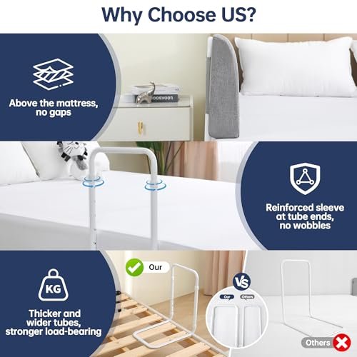 Bed Guard Rail for Toddlers, 59inch Foam Padded Side Rail for Queen King Twin Full Size Bed, Bedrail for Toddler, Kids Cosleep Bed Railing