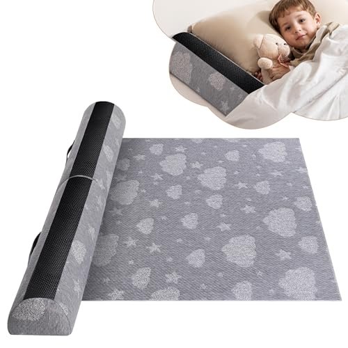 Bed Rail Bumpers for Toddlers with Pad 2PCS - Foam Foldable Bed Bumper Guard with Dual Non-Slip Pads Waterproof Washable Soft Removable Cover Safe Bed Rail for Toddlers, Kids Senior