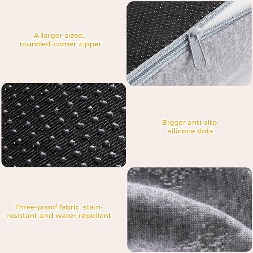 Bed Rail Bumpers for Toddlers with Pad 2PCS - Foam Foldable Bed Bumper Guard with Dual Non-Slip Pads Waterproof Washable Soft Removable Cover Safe Bed Rail for Toddlers, Kids Senior
