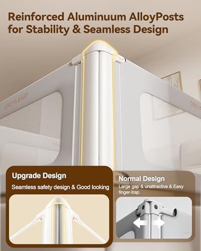 Bed Rail for Toddlers, Thickened & Reinforced Toddler Bed Rails with Height Adjustable, Upgraded Kids Baby Bed Rail Guard, Bed Side Rails for Twin, Full, King Size, Grey, 1 Side, 74.8" Lx28 H