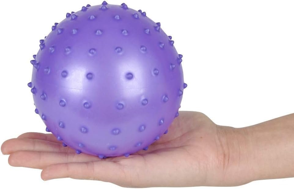 Bedwina Knobby Balls - (Pack of 6) Bulk 7 Inch Sensory Balls and Spiky Massage Stress Balls for Toddlers, with Pump, Fun Bouncy Toddler Balls for Kids Party Favors, Stocking Stuffers