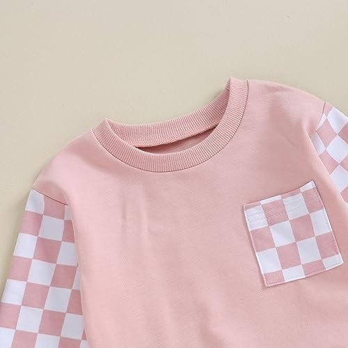 BeQeuewll Baby Girl Valentines Outfit Long Sleeve Heart Print Sweatshirt Jogger Pants 2Pcs Baby Girls Valentine Clothes