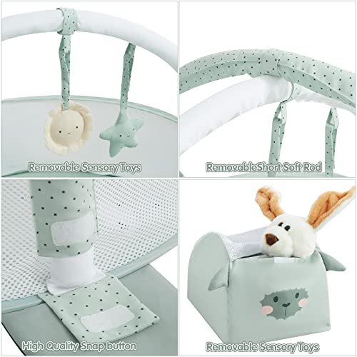 Beright 5-in-1 Baby Gym & Play Mat,Play Gym & Ball Pit with Sensory Toys for Newborn Infant Toddler to Develop Motor&Cognition, Balls Included
