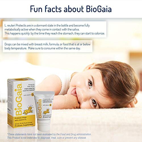 BioGaia Protectis Baby Probiotic Drops | Colic & Gas Relief + Vitamin D | Safe for Newborns | Ease Crying, Fussing, Colic, Gas, Spit-ups & Constipation | No Dairy, Soy & Gluten | 50 Day Supply | 10mL