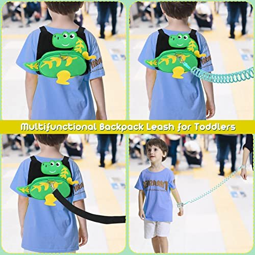 Blisstime 4 in 1 Toddler Harness with Leash & Toddler Wrist Leash, Kids Backpack Leash for Toddlers 1-3, Toddler Leash Toddler Safety Harness with Anti Lost Wrist Link