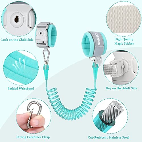Blisstime 4 in 1 Toddler Harness with Leash & Toddler Wrist Leash, Kids Backpack Leash for Toddlers 1-3, Toddler Leash Toddler Safety Harness with Anti Lost Wrist Link