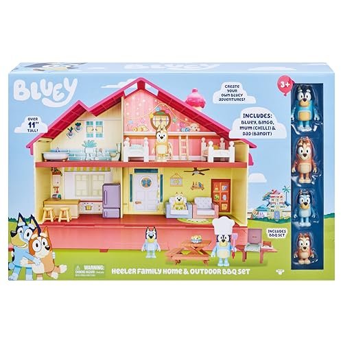 Bluey Toy House Playset, Mega Bundle Family Home & BBQ Playhouse Toys, Bluey, Bingo, Bandit, Chilli, House Playset for Toddlers 3-5, Amazon Exclusive
