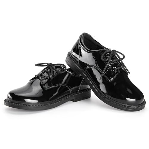 Boys Girls Dress Shoes Toddler Little Big Kid Oxford Shoes PU Leather School Uniform Wedding Loafer Flats White Black Brown Lace-Up Casual Comfort Classic Formal Slip-On Walking Outdoor Party