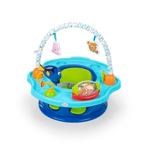 Bright Starts Disney Baby Finding Nemo SuperSeat, Fun Baby Seat for Sitting Up, Playtime, and Meals, Ages 4 Months to 4 Years, Blue