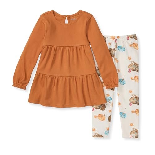 Burt's Bees Baby Baby Girls' Long Sleeve Top and Pant Set, 100% Organic Cotton