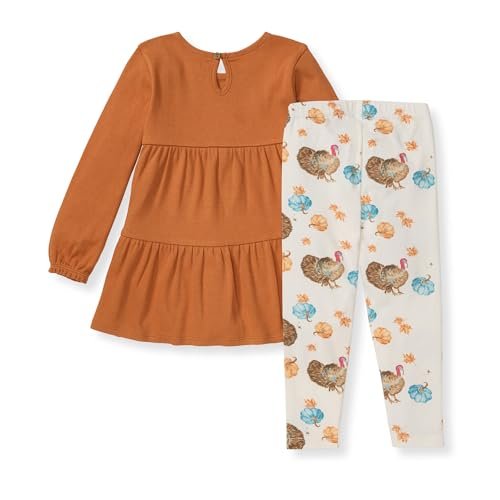 Burt's Bees Baby Baby Girls' Long Sleeve Top and Pant Set, 100% Organic Cotton