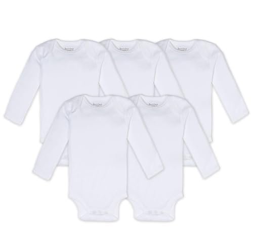 Burt's Bees Baby Unisex Organic Cotton Short and Long Sleeve Bodysuits, 5-Pack