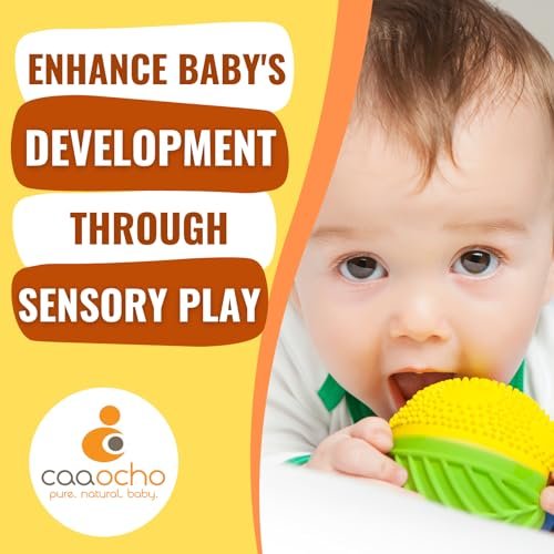 caaocho Pure Natural Rubber Sensory Ball Rainbow 3" - Sealed Hole, BPA Free Baby Ball Toy, for Sensory Play, for Sensory Development, Hole Free Baby Toy, Perfect Bouncer, Without Hole