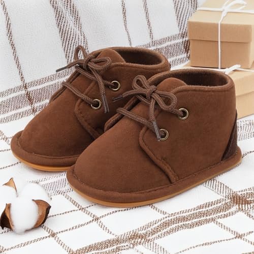 CENCIRILY Baby Booties Newborn Girl Boy shoes Infant Fleece Cozy Fur Lining Winter Warm Ankle Boots Rubber Sole Anti-Slip Prewalker Boots