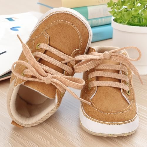 CENCIRILY Baby Boys Girls High Top Sneakers Soft Soles Anti Skid Infant Ankle Shoes Toddler Prewalker First Walking Crib Shoes
