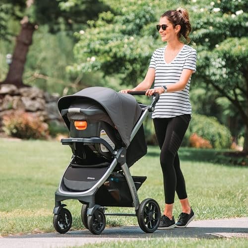 Chicco Bravo 3-in-1 Trio Travel System, Bravo Quick-Fold Stroller with KeyFit 30 Infant Car Seat and Base, Car Seat and Stroller Combo | Camden/Black