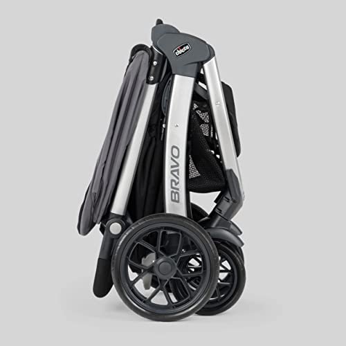 Chicco Bravo 3-in-1 Trio Travel System, Bravo Quick-Fold Stroller with KeyFit 30 Infant Car Seat and Base, Car Seat and Stroller Combo | Camden/Black