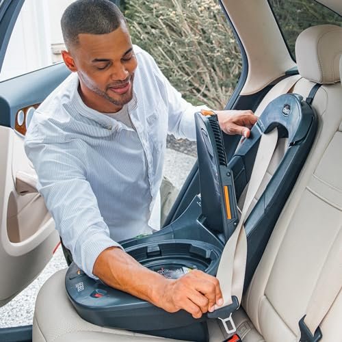 Chicco Fit360 ClearTex Rotating Convertible Car Seat with 360 Degree Rotation for Rear-Facing and Forward-Facing Usage, LeverLock Self-Tensioning Lock System | Slate/Grey