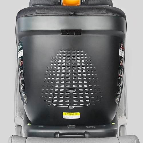 Chicco Fit360 ClearTex Rotating Convertible Car Seat with 360 Degree Rotation for Rear-Facing and Forward-Facing Usage, LeverLock Self-Tensioning Lock System | Slate/Grey