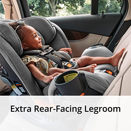 Chicco OneFit ClearTex All-in-One Car Seat, Slim Design, Rear-Facing Seat for Infants 5-40 lbs., Forward-Facing 25-65 lbs., Booster 40-100 lbs., Convertible Car Seat | Obsidian/Black