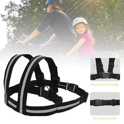 Clobeau Child Motorcycle Safety Harness Reflective Strip Antifall Child Safety Harness for Kid 2-12Year Bike Safety Belt
