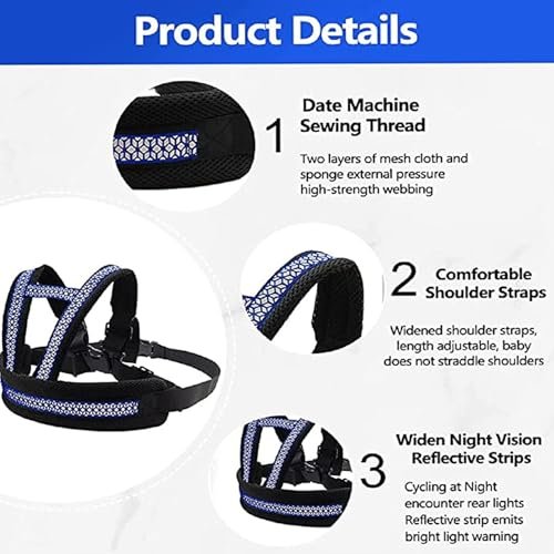 Clobeau Child Motorcycle Safety Harness Reflective Strip Antifall Child Safety Harness for Kid 2-12Year Bike Safety Belt