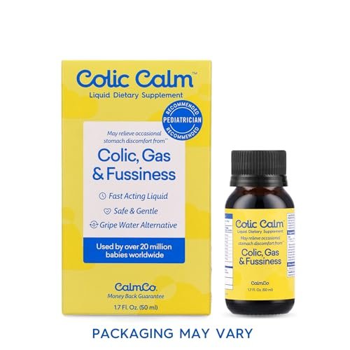 Colic Calm Alternative Gripe Water for Babies - Infant Gas Drops for Newborns, Colic and Upset Stomach Relief, Safe & Gentle, Gluten Free, Baby Essentials for Digestive Health, 1.7 fl oz (Pack of 1)