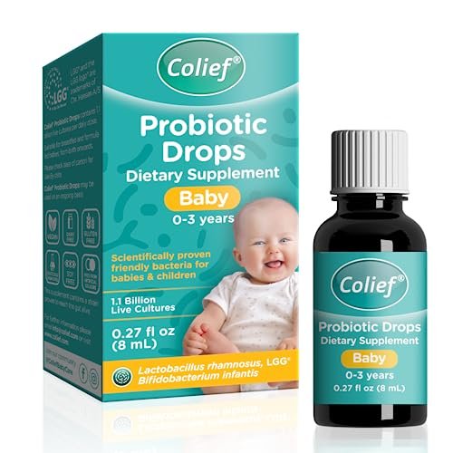Colief Probiotic Drops Baby | 1.1 Billion Live Cultures | Lactobacillus Rhamnosus & Bifidobacterium Infantis | Suitable from Birth | Scientically Proven Friendly Bacteria | 0.27 Fl Oz
