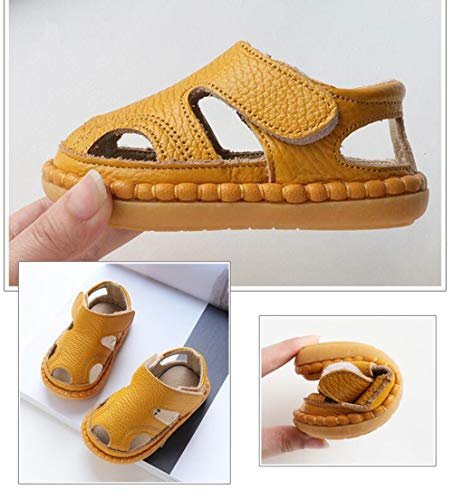 DADAWEN Baby Boys Girls Summer Lightweight Soft Sole Closed-Toe Outdoor Leather Athletic Sandals