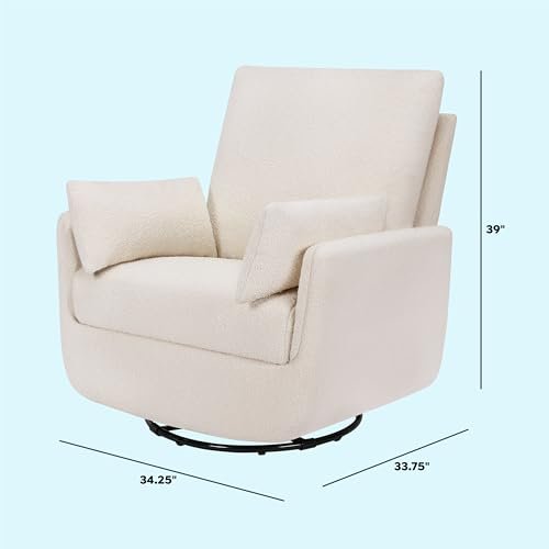 DaVinci Juno Swivel Glider in Ivory Boucle, Greenguard Gold & CertiPUR-US Certified