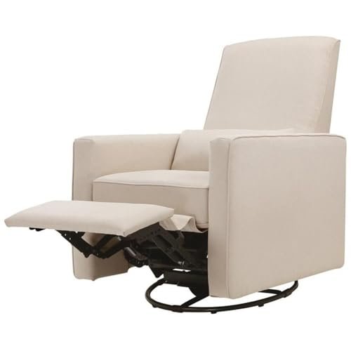 DaVinci Piper 360Β° Swivel Rocker Recliner Chair - Glider Rocking Chair for Nursery and Living Room- GREENGUARD Gold, FSC & Certi-PUR US Certified - Ultra Comfy Glider Recliner Nursery Chair - Cream