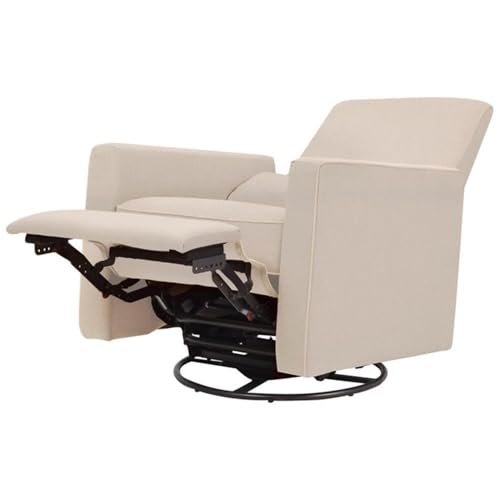 DaVinci Piper 360° Swivel Rocker Recliner Chair - Glider Rocking Chair for Nursery and Living Room- GREENGUARD Gold, FSC & Certi-PUR US Certified - Ultra Comfy Glider Recliner Nursery Chair - Cream