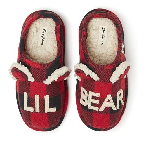 Dearfoams Toddler and Kids' Lil Bear Baby Bear Slipper