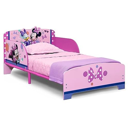 Delta Children - Disney Minnie Mouse Wood and Metal Toddler Bed, Pink