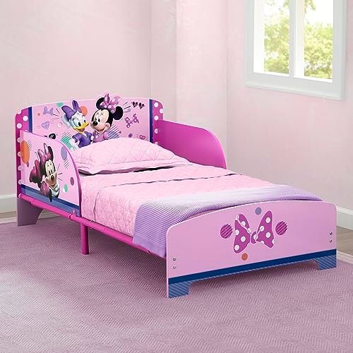 Delta Children - Disney Minnie Mouse Wood and Metal Toddler Bed, Pink