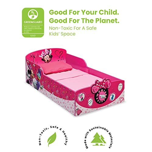 Delta Children Interactive Wood Toddler Bed - Greenguard Gold Certified, Disney Minnie Mouse