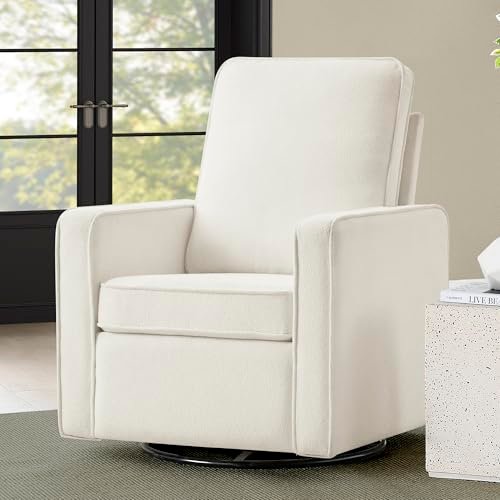 Delta Children Luna Nursery Swivel Glider - Greenguard Gold Certified and Oeko-TEX Standard 100 Fabric, Oatmeal