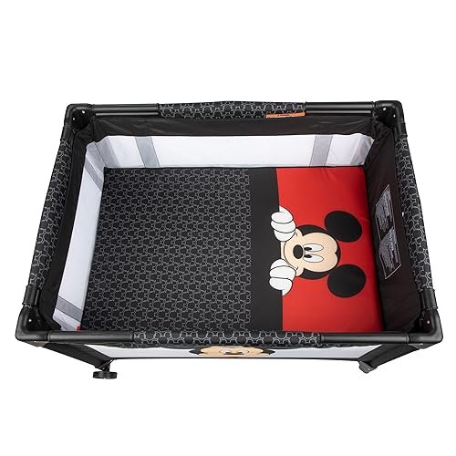 Disney Baby® 3D Ultra Play Yard with Bassinet and Storage Bag, Peeking Mickey