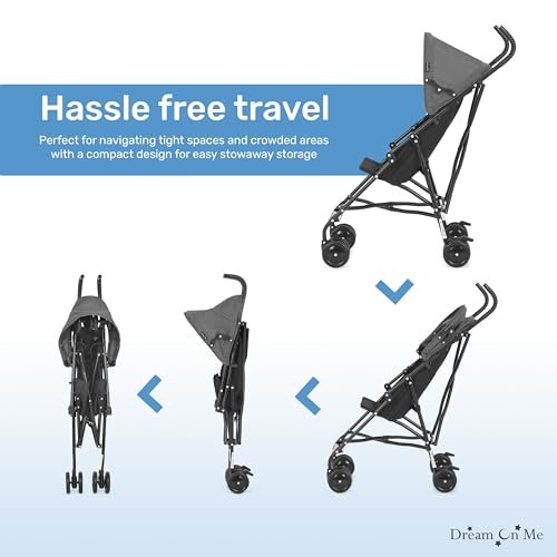 Dream On Me Aero Travel Lightweight Umbrella Stroller, Easy to Fold and Carry Travel Stroller, Adjustable and Removable Canopy