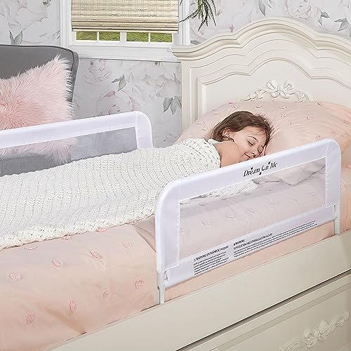 Dream On Me Lightweight Mesh Security Adjustable Bed Rail Double Pack with Breathable Mesh Fabric in White, 2 Count (Pack of 1)