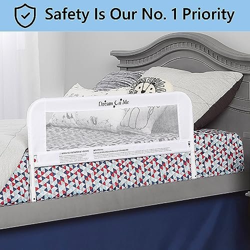 Dream On Me Lightweight Mesh Security Adjustable Bed Rail Double Pack with Breathable Mesh Fabric in White, 2 Count (Pack of 1)