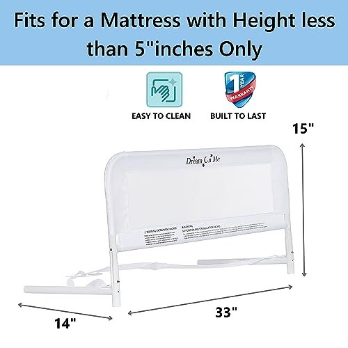Dream On Me Lightweight Mesh Security Adjustable Bed Rail Double Pack with Breathable Mesh Fabric in White, 2 Count (Pack of 1)