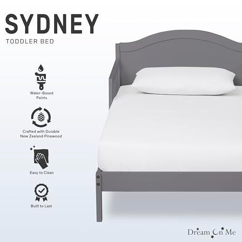 Dream On Me Sydney Toddler Bed in Steel Grey, Greenguard Gold Certified